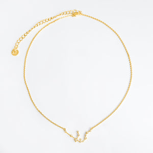 Zodiac Constellation Pendant (Aquarius) - Gold